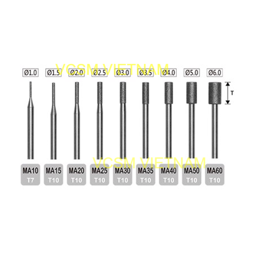  Đầu mài kim loại phủ kim cương MIRACLE MA-MB