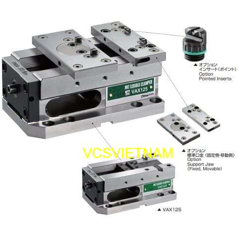 Ê tô Kitagawa VAX125C (2 má kẹp dịch chuyển)