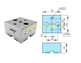 Đầu kẹp điện cực cho máy gia công kim loại ZRS-422125